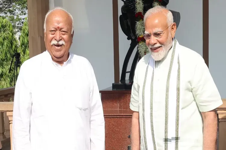 Prime Minister Narendra Modi with RSS chief Mohan Bhagwat 
