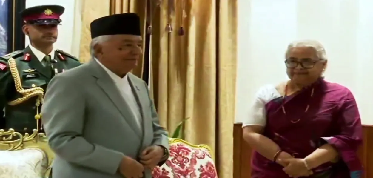 Nepal's Interim Prime Minister Sushila Karki with President President Ramchandra Paudel 