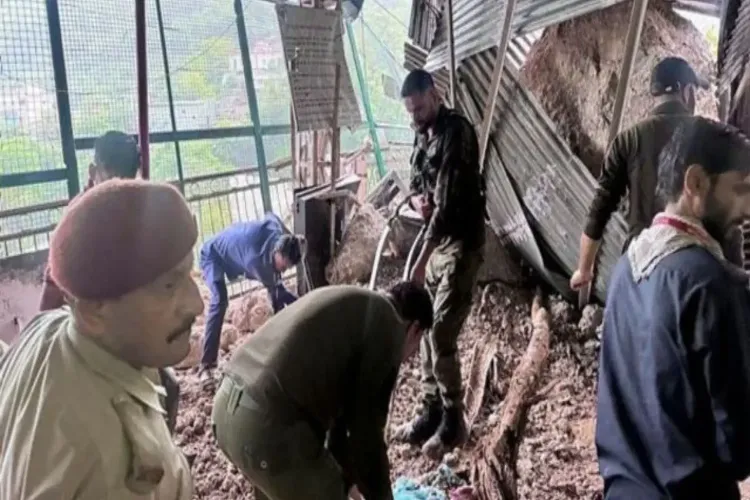 rescue of people from a house under landslide in Reasi