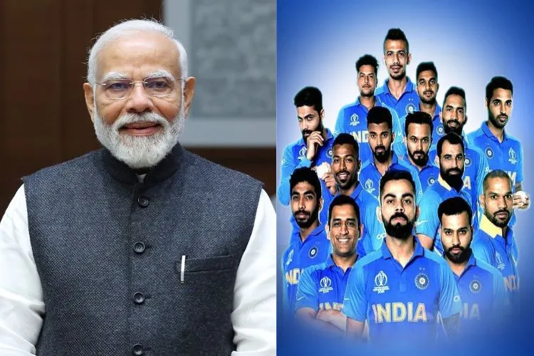Former and current Indian cricketers and PM Modi