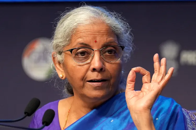 Finance Minister Nirmala Sitharaman addresses the media regarding the 56th GST Council meeting, in New Delhi