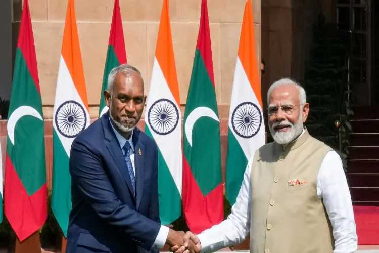 PM Modi with Maldivian President Mohamed Muizzu