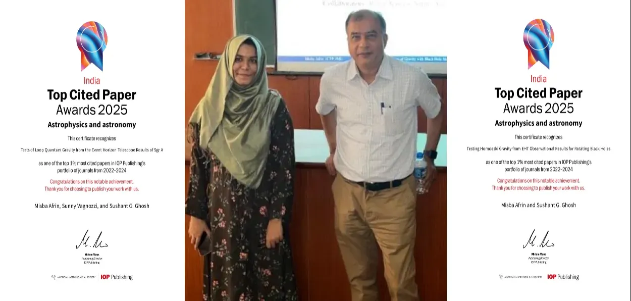 Prof. Sushant Ghosh, and Dr. Misbah Afreen with the citations of their awards