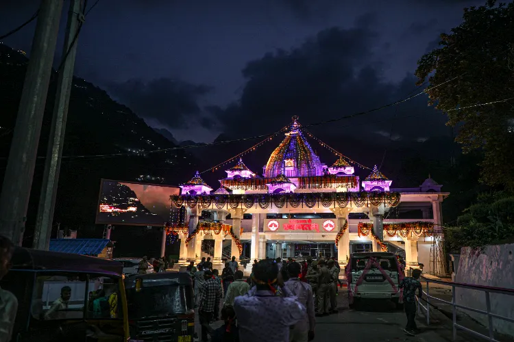 Vaishno Devi shrine on the first day of the Navratri festival, at Katra
