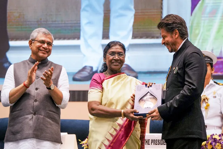 Bollywood actor Shah Rukh Khan during the 71st National Film Awards ceremony