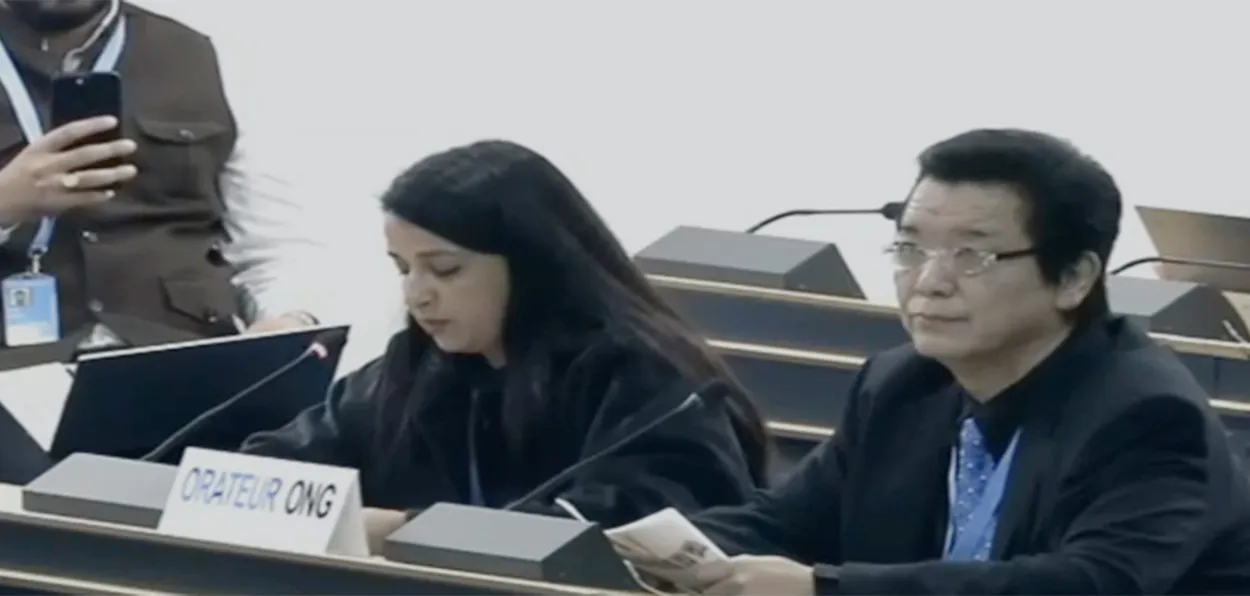 Faiza Rifat speaking at the UNHRC (UNTV)