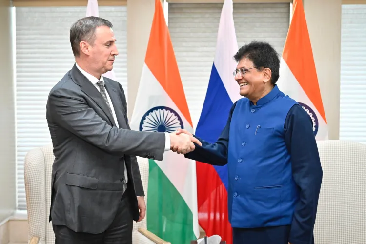 Commerce and Industry minister Piyush Goyal with Russia's DyPM Dmitry Patrushev