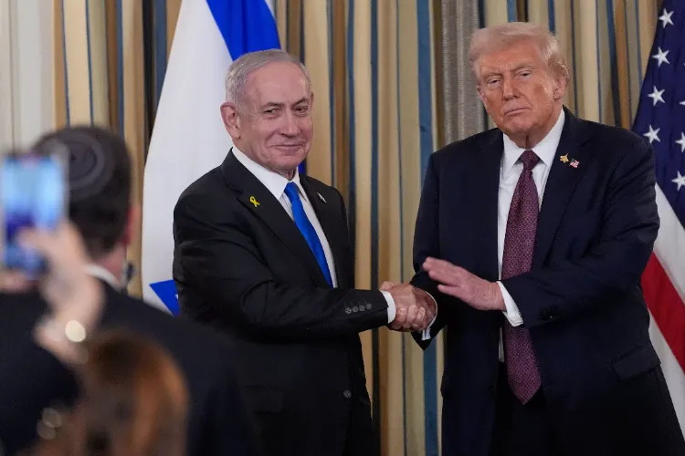 US President Donald Trump with Israeli Prime Minister Benjamin Netanyahu