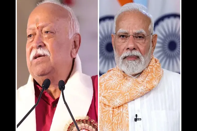 Prime Minister Narendra Modi and RSS Chief Mohan Bhagwat