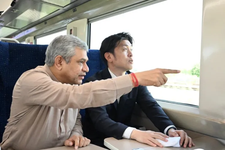 Union Railway minister Ashwini Vaishnaw, with Japan's Minister of Land, Infrastructure