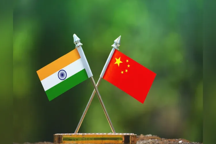Indian and Chinese flags