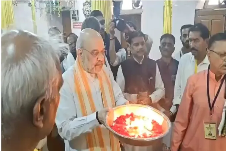 Union Home Minister Amit Shah offers prayers at Maa Danteshwari temple in Jagdalpur town