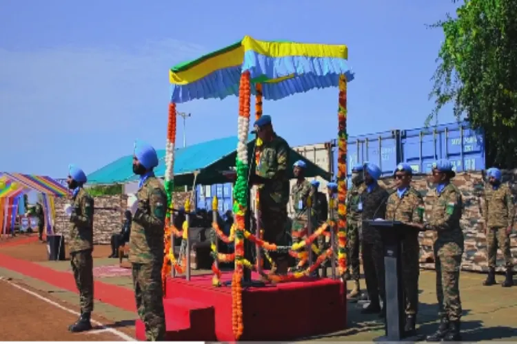 Medal ceremony by UNISFA for Indian peacekeepers