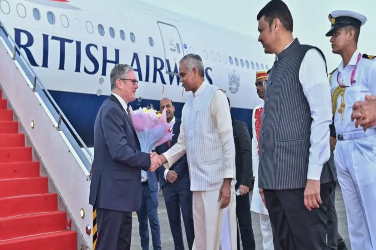 UK PM Keir Starmer lands in India