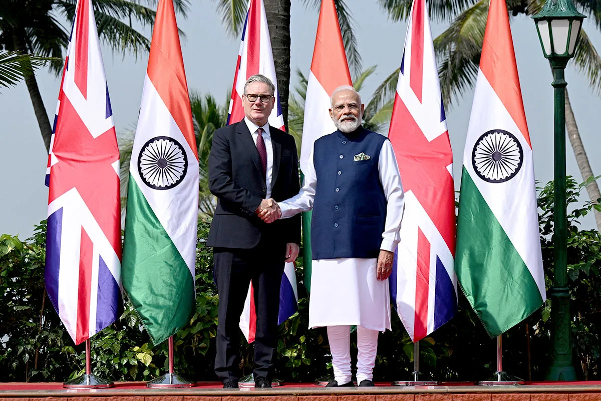 Prime Minister Narendra Modi with United Kingdom's Prime Minister Keir Starmer