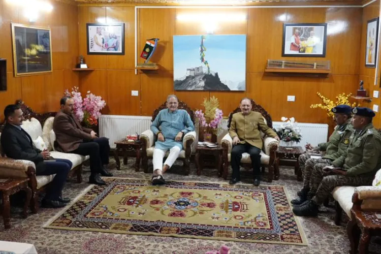 LG Kavinder Gupta presiding over a meeting of the the civil society and administration in Leh