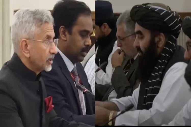 External Affairs Minister S Jaishankar during bilateral talks with visiting Afghanistan's Minister of Foreign Affairs Amir Khan Muttaqi 