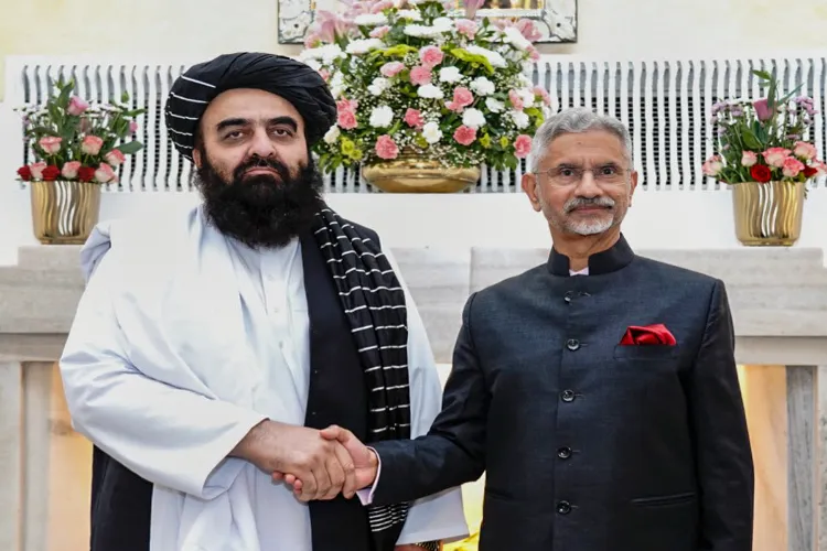 External Affairs Minister S. Jaishankar with his Afghani counterpart Amir Khan Muttaqi during a meeting, in New Delhi.