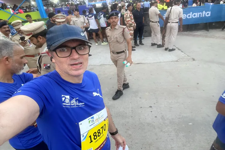 Omar Abdullah after completing the marathon