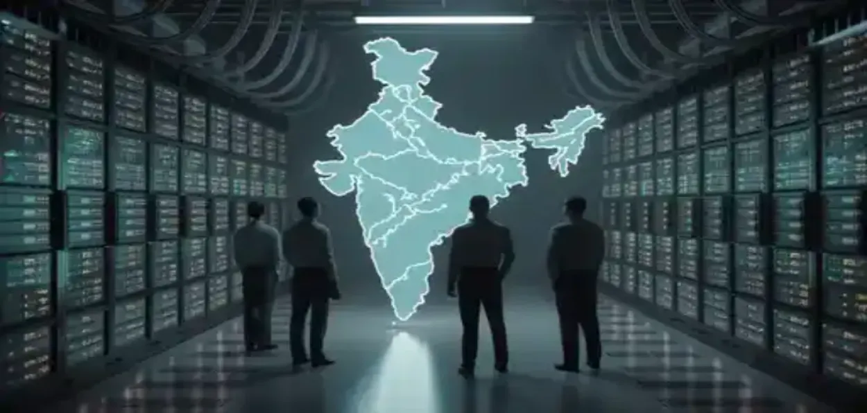 AI generated graphic of India Data being stored in the US servers