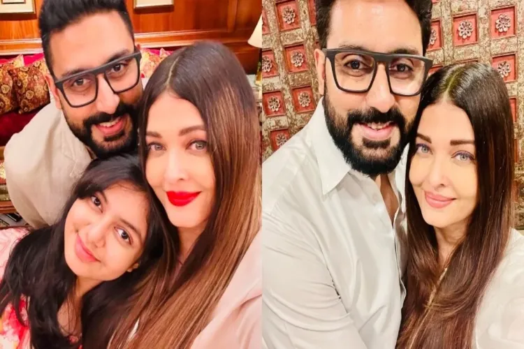 Actors Abhishek Bachchan and Aishwarya Rai Bachchan with Daughter Aradhya