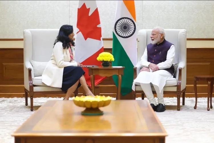 Canada's Foreign Minister Anita Anand meets Prime Minister Narendra Modi