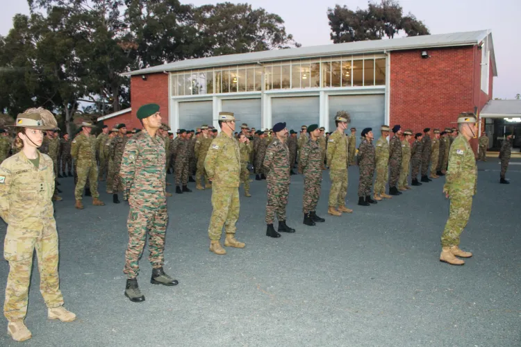 Army officials during the 4th edition of the Joint Bilateral Military Exercise AUSTRAHIND between the Indian Army and the Australian Army at Irwin Barracks, Perth