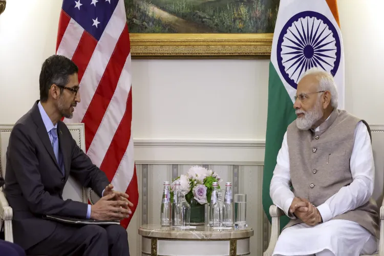Google CEO Sundar Pichai with PM Modi 