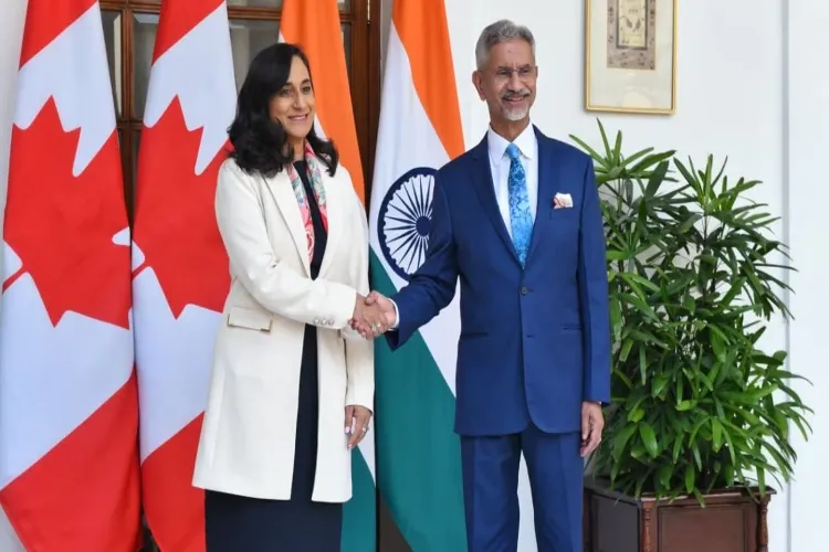 Canadian Foreign Minister Anita Anand with EAM Jaishankar