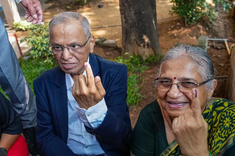 Rajya Sabha MP Sudha Murty and her husband and Infosys founder Narayana Murthy
