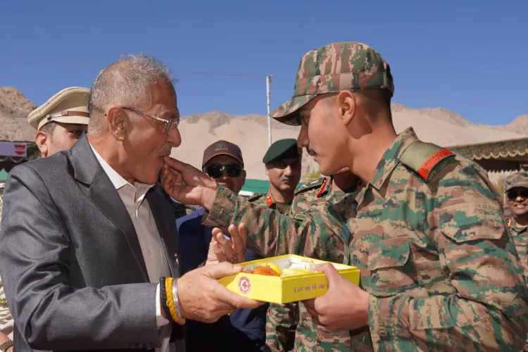 Leh LG Kavinder Gupta celebrating Diwali with jawans