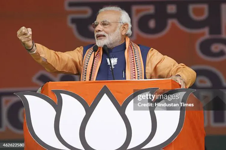 Prime Minister Narendra Modi at an election rally (File)