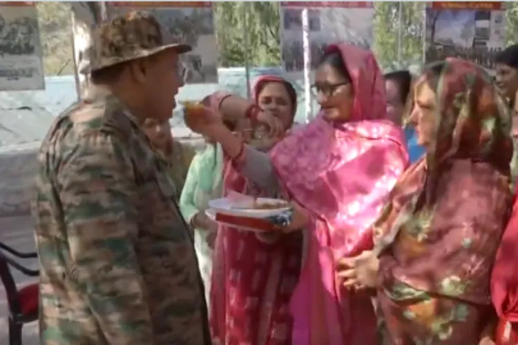 Women celebrating Bhaiya dooj with army men in Poonch, Jammu