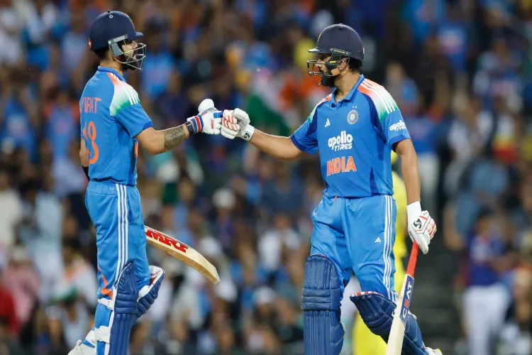 Cricketers Rohit Sharma and Virat Kohli
