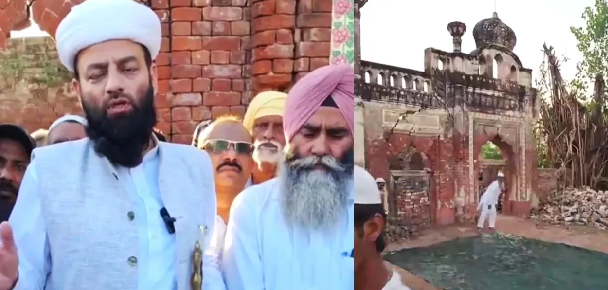 Shahi Imam of Punjab Maulana Usman Rehmani Ludhianvi taking charge of the mosque in village Raizada of Amritsar, Punjab