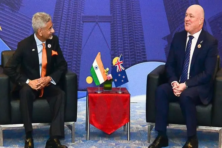 External Affairs Minister S Jaishankar with New Zealand Prime Minister Christopher Luxon 