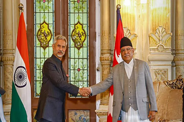 External affairs minister S Jaishankar during a meeting with Nepal Prime Minister Pushpa Kamal Dahal 'Prachanda'