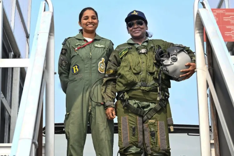 President Droupadi Murmu poses for pictures before she takes a sortie in Rafale fighter jet, at Air Force Station in Haryana's Ambala