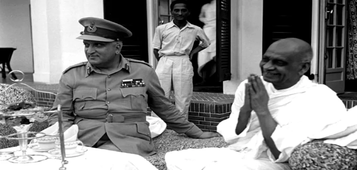 Sardar Patel with Maharaja hari Singh, ruler of Jammu and Kashmir