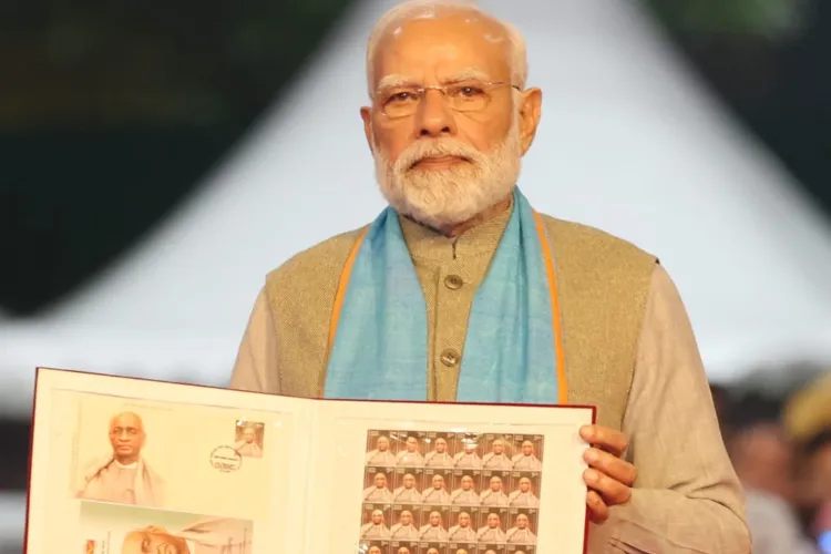 Prime Minister Narendra Modi releasing a special postal stamp on Sardar Vallabhbhai Patel