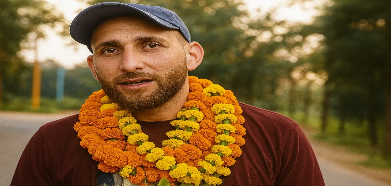 Nazakat Ali in Chirmri, a picture grabbed from the video posted on X and enhanced in quality by AI