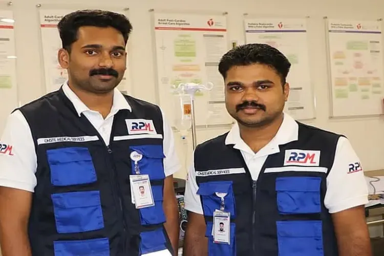 Nurses Abhijith Jees and Ajeesh Nelson