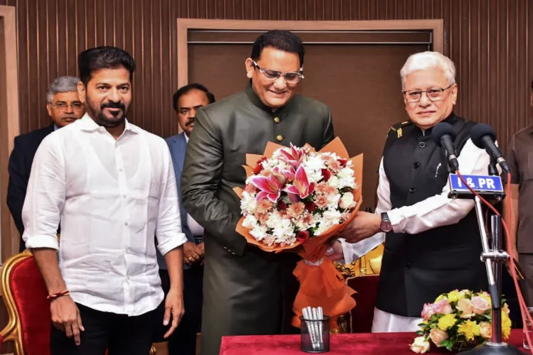 Mohammad Azharuddin after taking oath as Minister