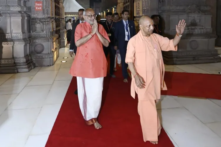 Vice President C P Radhakrishnan with UP Chief Minister Yogi Adityanath in Varanasi