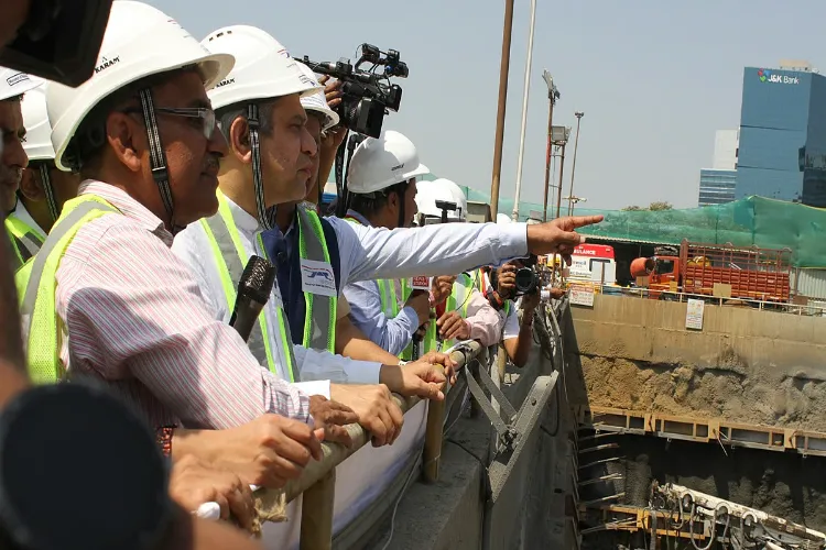 Ashwini Vaishnav inspecting proposed BKC Station ongoing works