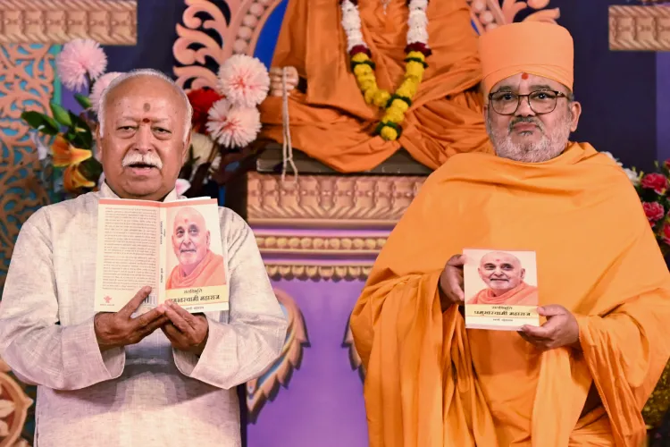 RSS Chief Mohan Bhagwat releasing a book in Jabalpur