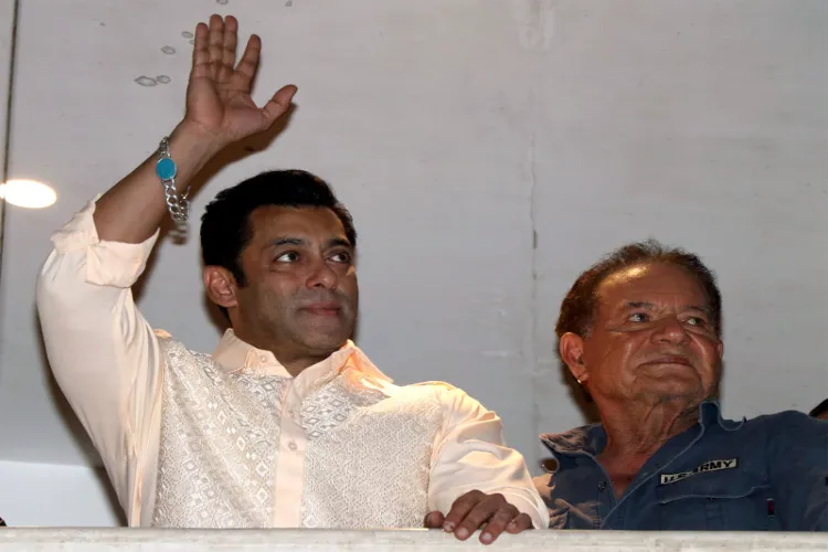 Actor Salman Khan with Father and writer Salim Khan