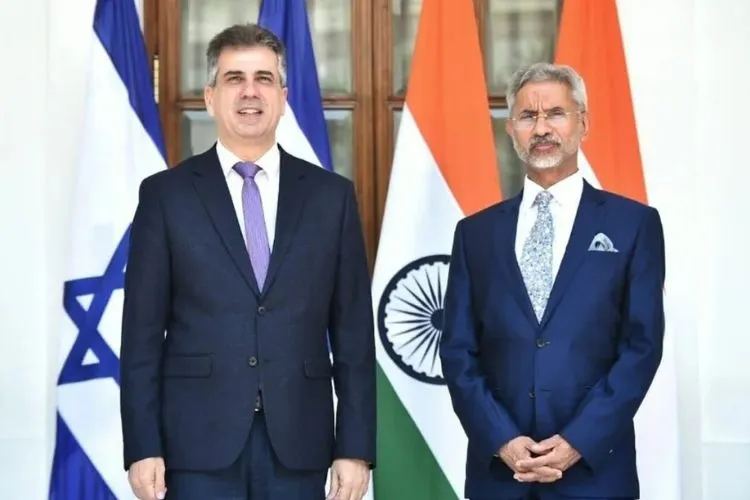 Israel’s Foreign Minister Gideon Sa’ar with External Affairs Minister S Jaishankar 