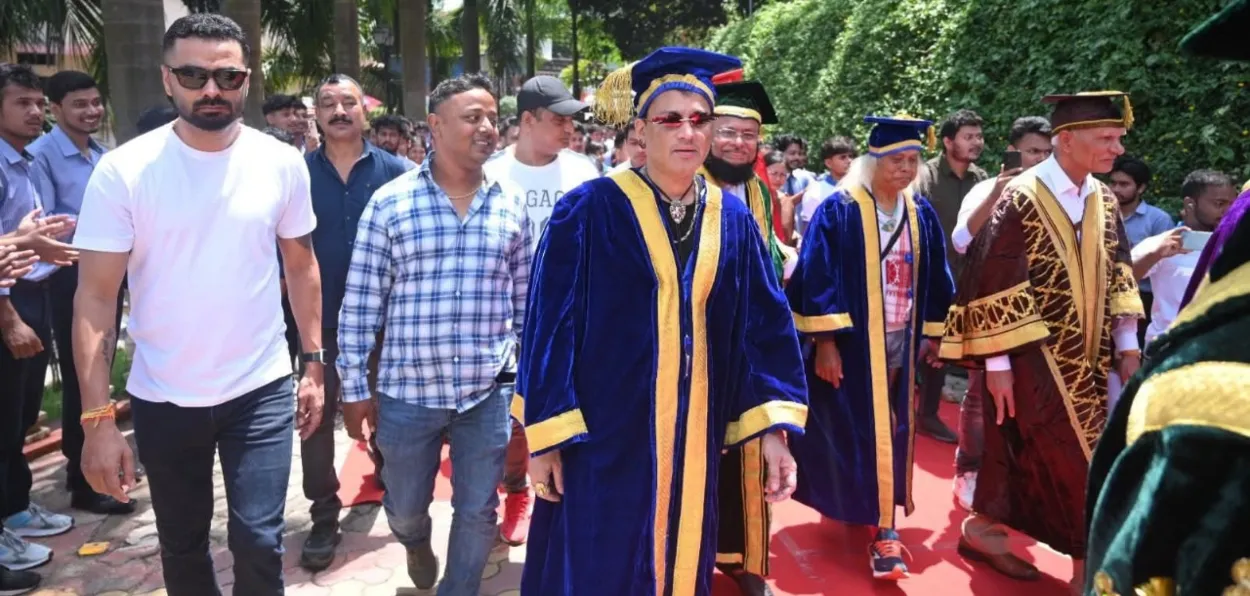 Zubeen Garg at the USTM campus attending its Convocation