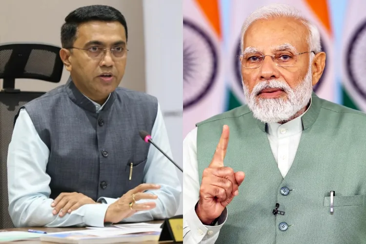 Goa Chief Minister Pramod Sawant and Prime Minister Narendra Modi 